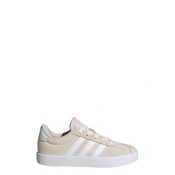 Buty VL Court 3.0. Białe obuwie sportowe damskie Adidas, bez wzorów, z zamszu, trekkingowe. Za 229.00 zł.