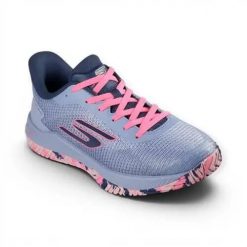 Buty do tenisa damskie Skechers 172109CGYLV. Niebieskie obuwie sportowe damskie Skechers, bez wzorów, z materiału, tenisowe. Za 655.00 zł.