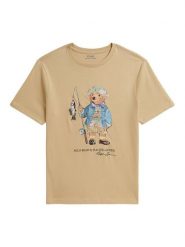 Polo Ralph Lauren T-Shirt 323B20172001 Beżowy Regular Fit. Brązowe t-shirty dla chłopców Polo Ralph Lauren, bez wzorów, z bawełny, bez ramiączek. Za 329.99 zł.
