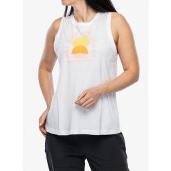 Tank top damski Columbia Ruby Springs Graphic Tank. Białe koszulki sportowe damskie Columbia, bez wzorów, bez kołnierzyka, bez ramiączek. Za 79.99 zł.