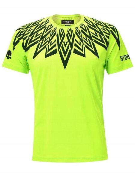Koszulka tenisowa męska Hydrogen Tech Tee Fluo. Żółte koszulki sportowe męskie HYDROGEN, m, bez wzorów, z poliamidu, bez kołnierzyka, bez ramiączek, tenisowe. Za 179.00 zł.