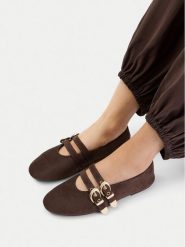 DeeZee Baleriny CEO-HY82405-1 Brązowy. Brązowe baleriny damskie DeeZee, bez wzorów, z materiału, bez obcasa. Za 129.99 zł.