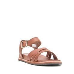 Buty eleganckie damskie Kamik Sadie. Brązowe sandały damskie Kamik, bez wzorów, z gumy, bez obcasa, bez zapięcia. Za 355.45 zł.