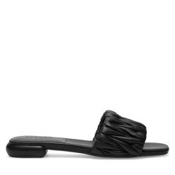 Klapki Badura. Czarne klapki damskie Badura, bez wzorów, bez obcasa. Za 183.99 zł.