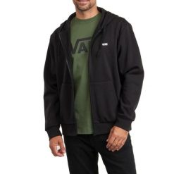 Bluza polarowa VANS LEFT CHEST FZ PO Czarny. Czarne bluzy sportowe męskie Vans, bez wzorów, z polaru, bez kaptura. Za 339.45 zł.