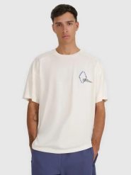 T-shirt męski oversize z nadrukiem beżowy. Brązowe t-shirty męskie 4f, m, bez wzorów, z bawełny, eleganckie, bez kołnierzyka. Za 69.99 zł.
