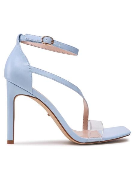 DeeZee Sandały LS5713-01 Niebieski. Niebieskie sandały damskie DeeZee, bez wzorów, ze skóry, bez obcasa, na szpilce, bez zapięcia. Za 149.99 zł.