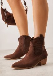 Brązowe Ażurowe Botki Vices w Stylu Kowbojek na Obcasie Norfedi. Brązowe botki damskie Born2be, z jeansu, boho, ze szpiczastym noskiem, bez obcasa, na obcasie, bez zapięcia. Za 149.99 zł.