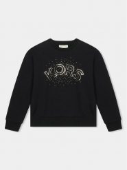 MICHAEL KORS KIDS Bluza R15216 Czarny Regular Fit. Czarne bluzy dla dziewczynek MICHAEL KORS KIDS, bez wzorów, z bawełny, bez ramiączek, bez kaptura. Za 189.99 zł.