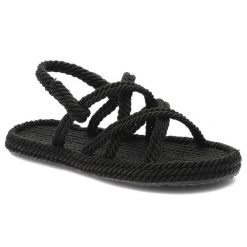 Czarne Sandały Venezia Modne Buty Na Lato. Czarne klapki damskie Venezia, bez wzorów, ze skóry, bez obcasa, bez zapięcia. Za 139.00 zł.