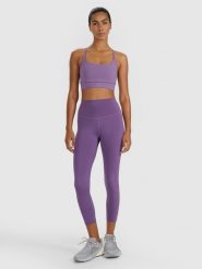 4F Legginsy treningowe 7/8 z wysokim stanem damskie - fioletowe L. Czerwone legginsy damskie 4f, l, bez wzorów, z dzianiny, z podwyższonym stanem, na fitness i siłownię. Za 119.99 zł.