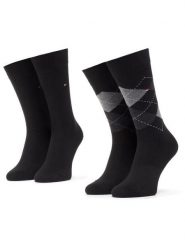 Tommy Hilfiger Skarpety długie 100001495 Czarny. Czarne skarpety męskie Tommy Hilfiger, bez wzorów, z materiału. Za 54.99 zł.