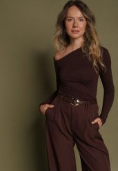 Brązowa Wiskozowa Bluzka z Asymetrycznym Dekoltem Clatide. Brązowe koszule damskie Born2be, m, bez wzorów, z jeansu, biznesowe, z asymetrycznym kołnierzem, bez ramiączek. Za 59.99 zł.