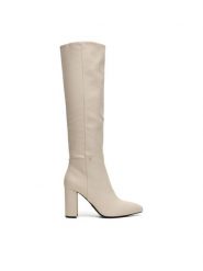 MEXX Kozaki MI001805743W Écru. Kozaki damskie Mexx, z materiału, bez obcasa, na słupku. Za 449.99 zł.