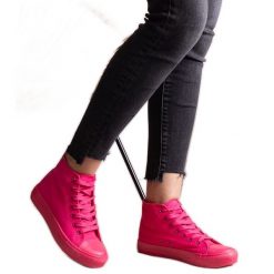 Ciemnoróżowe wysokie trampki Rafife. Czerwone trampki i tenisówki damskie bez wzorów, eleganckie, bez zapięcia. Za 78.15 zł.