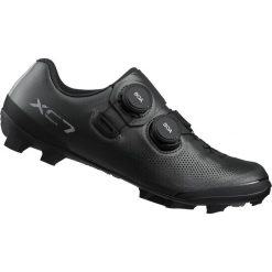 Buty rowerowe MTB XC703W, czarne. Czarne obuwie sportowe damskie Shimano, bez wzorów, rowerowe. W wyprzedaży za 796.00 zł.