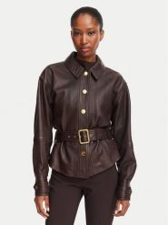 Marciano Guess Kurtka skórzana G6YL02 L0109 Brązowy ciemny Regular Fit. Brązowe kurtki damskie Marciano Guess, l, z aplikacjami, ze skóry, bez kaptura. Za 2,179.00 zł.