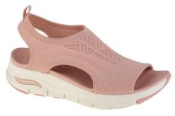 Sandały damskie, Skechers Arch Fit–City Catch. Brązowe sandały damskie Skechers, bez wzorów, z materiału, bez obcasa, bez zapięcia. Za 474.00 zł.