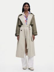 Desigual Trencz 25SWEW49 Beżowy Loose Fit. Brązowe płaszcze damskie Desigual, m, bez wzorów, z bawełny, bez kaptura. Za 459.99 zł.