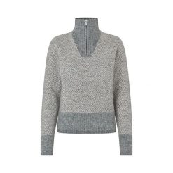 Sweter damski Kingsland Audrey. Szare swetry damskie KINGSLAND, s, bez wzorów, z materiału, eleganckie, bez kołnierzyka, bez ramiączek, długie, bez kaptura. Za 573.50 zł.