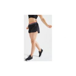 Spodenki fitness kardio damskie loose 100 czarne. Czarne obuwie sportowe damskie DOMYOS, bez wzorów, z elastanu, na fitness i siłownię. Za 24.99 zł.