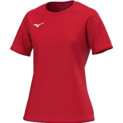 Koszulka damska Mizuno Team. Czerwone t-shirty damskie Mizuno, bez wzorów, sportowe, bez kołnierzyka. Za 131.50 zł.