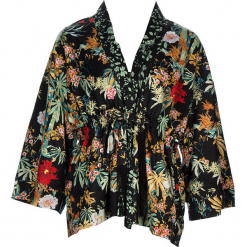Kimono w kolorze czarnym ze wzorem. Czarne kardigany damskie 101 idées. W wyprzedaży za 136.95 zł.