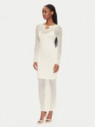 Marciano Guess Sukienka dzianinowa 5GGK45 5869Z Biały Regular Fit. Białe sukienki damskie Marciano Guess, z aplikacjami, z dzianiny, bez kołnierzyka, bez ramiączek. Za 659.99 zł.