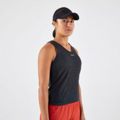 Koszulka na ramiączka tenisowa damska Artengo Tank Light 900. Czarne koszulki sportowe damskie ARTENGO, m, bez wzorów, z bawełny, bez kołnierzyka, bez ramiączek, na fitness i siłownię. Za 44.99 zł.