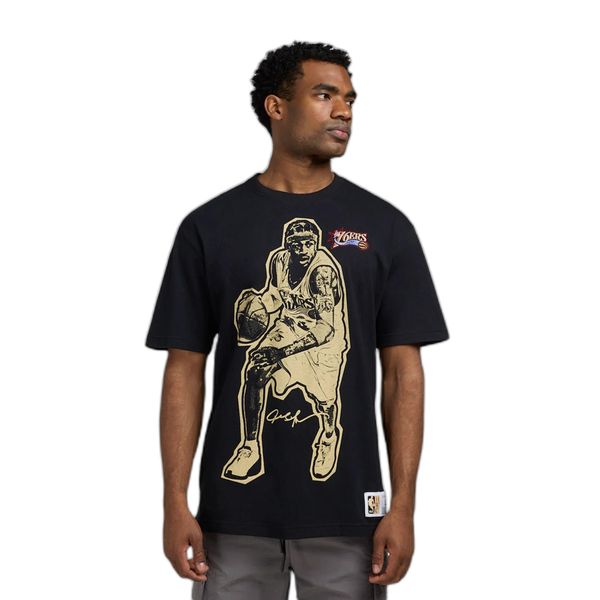 Koszulka Philadelphia 76ers Blockbuster Allen Iverson. Czarne koszulki sportowe męskie Mitchell & Ness, l, bez wzorów, bez kołnierzyka, bez ramiączek, do koszykówki. W wyprzedaży za 234.50 zł.