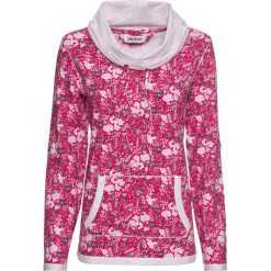Bluza z lekkiego, lejącego materiału, długi rękaw bonprix różowy w kwiaty. Bluzy damskie bonprix. Za 59.99 zł.