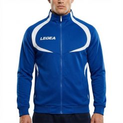 Damska Kurtka Biegowa Oddychająca Niebieska-Biała Singapore. Białe kurtki sportowe damskie Legea, xs, bez wzorów, z materiału, z kapturem, outdoorowe. Za 72.00 zł.