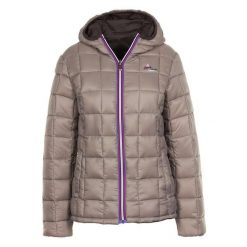 Odzież narciarska damska dwustronna Peak Mountain Awa. Brązowa kurtki damskie Peak Mountain, xl, bez wzorów, z puchu, bez kaptura, narciarskie. W wyprzedaży za 280.00 zł.