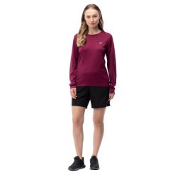 Damska Koszulka Treningowa Z Długim Rękawem Lope. Fioletowe koszulki sportowe damskie MARTES ESSENTIALS, l, bez wzorów, z materiału, bez kołnierzyka, bez ramiączek, do biegania. Za 55.99 zł.