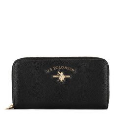 Portfel U.S. Polo Assn. Czarne portfele damskie U.S. Polo Assn., bez wzorów. Za 129.99 zł.