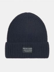 Prążkowana czapka beanie - granatowy. Niebieskie czapki i kapelusze męskie Sinsay, bez wzorów, prążkowane. Za 15.99 zł.