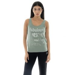 Odzież sportowa lekka z bawełna na co dzień. Zielona obuwie sportowe damskie LEONE 1947 APPAREL, bez wzorów, z bawełny, na fitness i siłownię. W wyprzedaży za 69.47 zł.