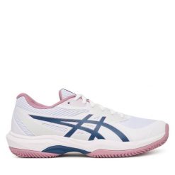 Buty do tenisa Asics. Białe obuwie sportowe damskie Asics, bez wzorów, tenisowe. Za 369.99 zł.