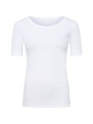 Marc Cain Koszulka damska Kobiety Bawełna biały jednolity, 46. Białe t-shirty damskie Marc Cain, bez wzorów, z bawełny, eleganckie, bez kołnierzyka. Za 449.95 zł.