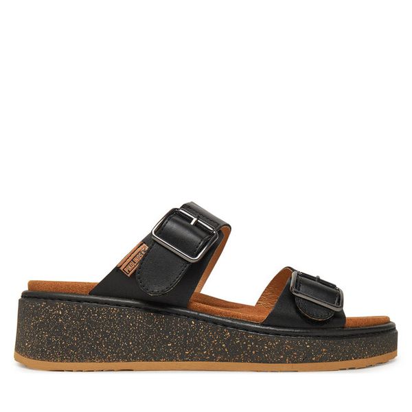 Klapki Pikolinos. Czarne klapki damskie Pikolinos, bez wzorów, bez obcasa. Za 379.99 zł.