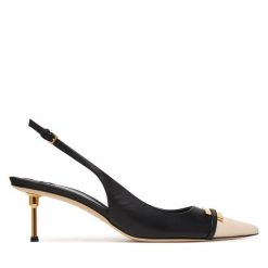 Czółenka Elisabetta Franchi. Czarne czółenka damskie Elisabetta Franchi, bez wzorów, bez obcasa, bez zapięcia. Za 3,429.00 zł.