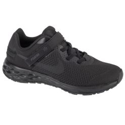 Buty do biegania chłopięce, Revolution 6 Jr. Czarne buty sportowe chłopięce Nike, bez wzorów, z materiału, bez zapięcia, do biegania, nike revolution. Za 189.99 zł.