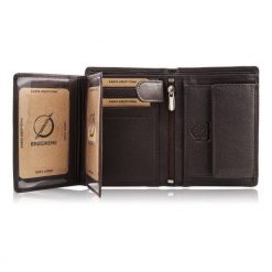 Portfel Skórzany Brødrene G-106 Brązowy. Brązowe portfele męskie Brødrene, bez wzorów, ze skóry. Za 65.00 zł.