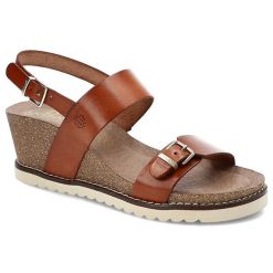 Brązowe Sandały Yokono Wygodne Skórzane Buty. Brązowe klapki damskie Yokono, bez wzorów, ze skóry, bez obcasa, na koturnie, bez zapięcia. Za 239.00 zł.