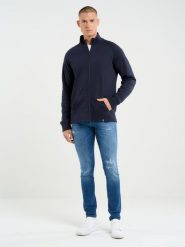 Bluza męska rozpinana granatowa Madorol 403. Niebieskie bluzy męskie Big Star, l, bez wzorów, z dzianiny, z kapturem. W wyprzedaży za 159.99 zł.