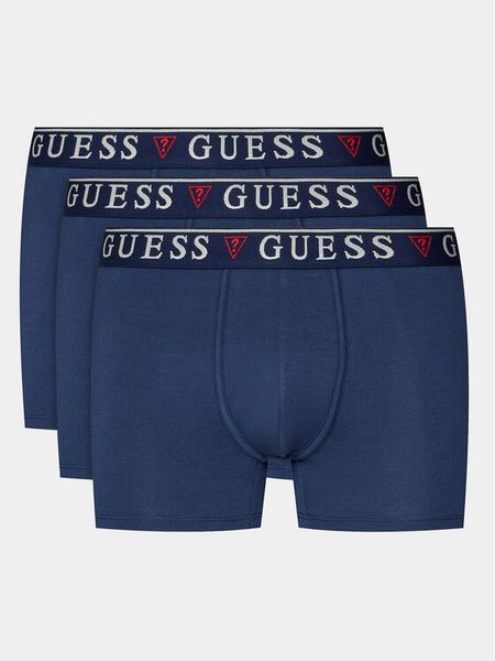 Guess Komplet bokserek U97G01 KCD31 Granatowy. Niebieskie bokserki męskie Guess, m, z aplikacjami, z bawełny. Za 159.99 zł.