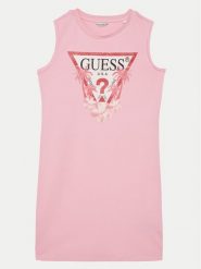 Guess Sukienka codzienna J4RK38KA6W4 Różowy Regular Fit. Czerwone sukienki dla dziewczynek Guess, z aplikacjami, z bawełny, bez ramiączek. Za 99.99 zł.