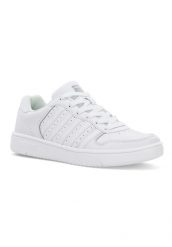 Buty do chodzenia damskie K-Swiss Court Palisades. Białe obuwie sportowe damskie K-SWISS, bez wzorów, z gumy, na fitness i siłownię. Za 139.00 zł.