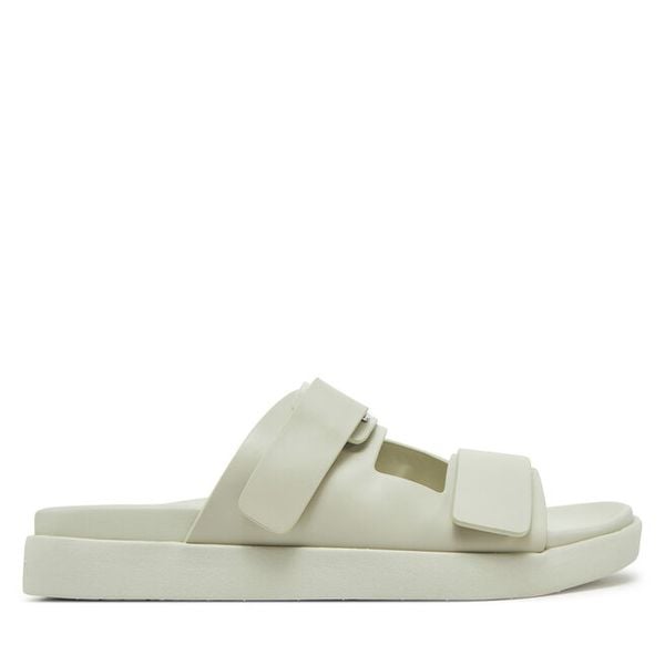 Sandały Calvin Klein. Brązowe sandały damskie Calvin Klein, bez wzorów, bez obcasa, na płaskiej podeszwie, bez zapięcia. Za 279.99 zł.