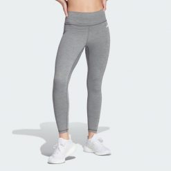 Training Essentials High-Waisted 7/8 Leggings. Szare legginsy damskie Adidas, bez wzorów, z materiału, na fitness i siłownię. W wyprzedaży za 137.30 zł.